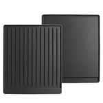 2-in-1 Reversible 15” x 12.8” Pre-Seasoned Cast Iron Cooking Griddle for Gas Stove/Charcoal/Electric/Propane/Gas Grill, Flat Griddle Top Plate for Broil King Crown and Signet Series Grill