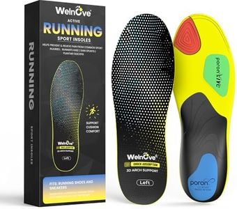 Welnove Semelles de sport anti-fasciite plantaire pour chaussures - Semelles de sport amortissantes avec soutien de la voûte plantaire, respirantes et antidérapantes L 41-42.5