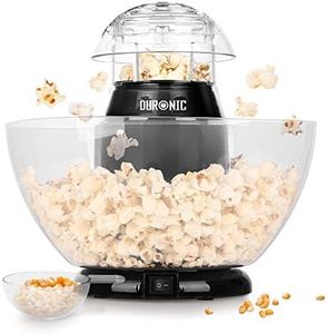 Duronic Popcorn Maker POP50 BK Hot Air Popcorn Popper Make Homemade Healthy Oil-Free Popcorn Low Calorie Snacking Comes with Measuring Cup and Serving Bowl 1200W Black