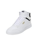 PUMA Unisex Shuffle MID Sneaker, White White Black Team Gold, 10.5 UK