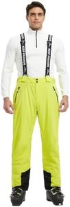 fit space Men's Insulated Ski Pants Waterproof 15,000mm Removable Suspenders Winter Snow Snowboarding Pants (Lemon,XX-Large)