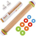 Yasashii Wood Rolling Pin With 4 Ad