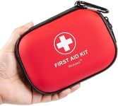 Mini First Aid Kit - 120 Piece Small Waterproof Hard Shell Medical Kit for Car, Home, Office, Travel, Camping, Sports, Outdoor, School - Emergency First Aid Supplies and Survival Kit