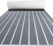 FOCEAN Boat Flooring EVA Foam Boat Decking Faux Teak Marine Flooring Marine Mat Sheet for Motorboat RV Yacht Kayak Surfboard, 94.5''x 47.2'', Grey with White Lines
