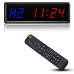 Fitness Training Gym Timer, Gym Clock Stopwatch, LED Interval Timer Clock Count Down/Up Clock with Remote Control for Home Gym Fitness Exercise Workout, Crossfit TABATA, EMOM, MMA