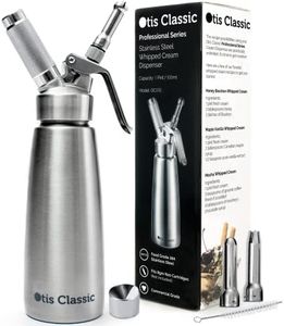 Otis Classic 304 Stainless Steel Whipped Cream Dispenser, 500ml w/ 3 Decorating Nozzles - Commercial Grade Quality Made of Food Grade Stainless Steel - Easy to Use and Clean Ideal for Desserts for Home Chef