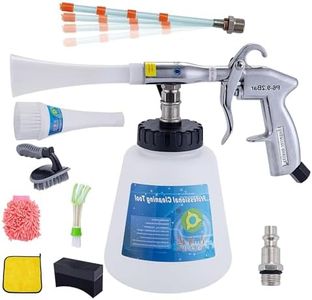 GOCCIDA 8 Car Cleaning Kit, Car Detailing Kit Cleaning Works with Air Compressor (Sponge Cloth + 5 x Brush Tips + Replacement Hose) 8 Parts Car Cleaning kit