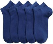 SERISIMPLE Women Viscose Bamboo Ankle Socks Low Cut Thin Sock Lightweight Pastal Color Soft Sock 5 Pairs(Royal Blue, Large)