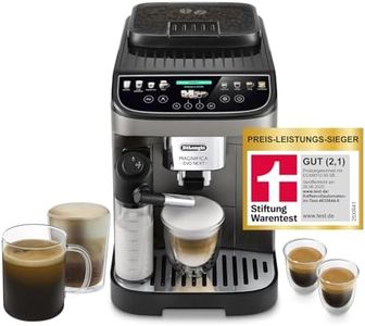De’Longhi Magnifica Evo Next - Perfetto Kaffeevollautomat mit LatteCrema-Milchaufschäumer, 13 One-Touch-Getränke, Coffee- und Cappuccino Kaffeemaschine, farbiges Touch-Display, Titan (ECAM312.80.TB)