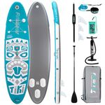 FunWater Inflatable Stand Up Paddle Board 320x83x15cm Ultra-Light Paddleboard with Inflatable SUP Accessories, Carry Strap, Three Fins, Adjustable Paddle, Pump, Backpack, Leash, Waterproof Bag