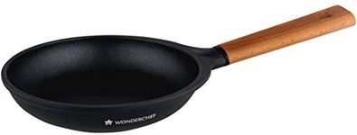 Wonderchef Caesar Non-Stick Fry Pan 26cm | Ideal for Saute/Frying | German Beechwood Handle | Gas & Induction Friendly | PFOA Free | 5 Year Warranty | Black