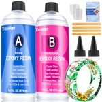 Epoxy Resin Crystal Clear Kit- 32oz/950ml - Casting Resin for Jewellery DIY Resin Coating Easy Cast Epoxy, with Instructions/Bonus Sticks/Graduated Cups/Beak