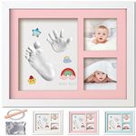 Baby Hand and Footprint Kit, Personalised Baby Gift for Newborn Girls and Boys, Keepsake Baby Shower Gifts for New Parents, Infant Milestone Photo Frame Registry and Nursery Decor