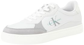 Calvin Klein Jeans Men Classic Cupsole Low LTH ML FAD Sneaker, Oyster Mushroom/Formal Grey, 10