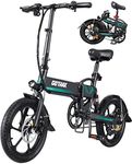 Gotrax 16" Folding Electric Bike, Max Range 40KM(Pedal-assist1), 25km/h by Peak 500W, Rear Suspension & Dual Mudguards, Commute Electric Bicycle with Adjustable Handlebar & Seat for Adult/Teens