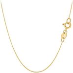 Jewelry Affairs 10k Real Solid Gold Mirror Box Chain Necklace, 0.6mm (20 Inches, Yellow Gold)