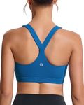 RUNNING GIRL Sports Bras for Women High Support,Racerback Workout Bra Moulded Cup High Impact Sports Bra for Women Large Bust(WX3046 Blue XXL)