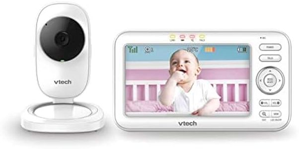 VTech LM808-1W Baby Monitor with Camera,300m Long Range, Auto Night Vision, Video Baby Monitor with 5" Screen, 2-Way Audio Talk, Temperature Sensor, Power Saving Mode, Lullabies,Wall-mountable Bracket