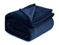 VAS COLLECTIONS® Premium Plush Single Blanket | 300 GSM Lightweight Cozy Soft for Bed, Sofa, Travel & Camping| 150x220 cm or 60X86 inches | Blue
