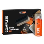 SNEAKARE Complete Shoe Cleaning Kit - 100ml Shoe Cleaner, 3 Brushes (Soft, Medium, Stiff), Microfiber Towel I RPL Spray (100ml) - Water & Stain Repellent Shoe Protector Hydrophobic Spray