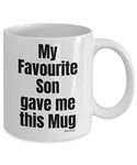 MIPOMALL Mug Gift for Mum and Dad from Son, My Favourite Son gave me This, Cup Present for Birthday, Christmas, Mothers Day, Fathers Day, White Coffee Mug - wm3903