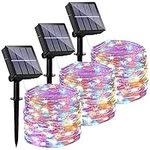 Ligarko Solar Fairy Lights Outdoor, 3 Pack 46Ft 120LED Solar Garden Lights Waterproof, 8 Modes Copper Wire Decorative Solar String Lights for Trees, Garden, Patio, Party(Multi-Coloured) (LI-04)