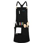 Professional Grade Chef Apron for Kitchen, BBQ, and Grill with 10 Tool Pockets - Water Resistant Canvas Apron with Quick Release Buckle, Adjustable M to XXXL for Men & Women, Black