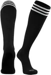 TCK Elite Finale 3 Stripe Soccer Socks (Black/White, Small)