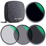 K&F Concept 82mm ND4, ND8, ND64, ND1000 Lens Filter Kit for Camera Lens+ Filter Pouch (Nano-X Series)