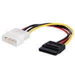 AdzMozi 4 Pin IDE Molex Male to 15 Pin Serial ATA SATA Hard Drive Adapter Power Cable,Metallic