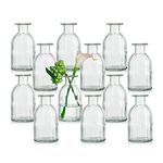 Glass Cylinder Vases Stripe 6Pcs for Centerpieces, Transparent Bud Vases, Decorative Glass Bottles Flower with Vase for Dining Table Home Wedding Decor