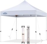 Cecarol S10 10x10 Patio Pop Up Canopy Tent, Heavy Duty Instant Canopy with Durable Roller Bag and Premium Thick Material for Outdoor, Garden, Sport Events, Lure Fishing Uses, Pickup Carrying, White