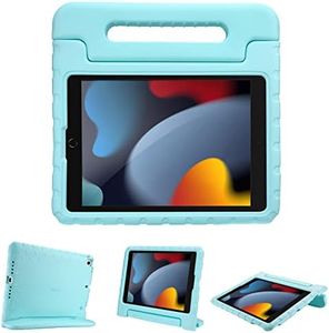 ProCase Kids Case for iPad 10.2 inch 9th 2021/ 8th 2020/ 7th 2019/ iPad Air 10.5" 2019/ iPad Pro 10.5, Shockproof Convertible Handle Stand Cover Light Weight Kids Friendly Case for iPad 9/8/7 -Aqua