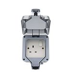 Waterproof Outdoor Box Wall Power Socket UK Standard Electrical Outlet Outside (single socket)