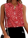 Zeagoo Women's V Neck Casual Cami Sleeveless Camisole Blouses Sleeveless Button Down Shirts Blouses Floral Print Tops