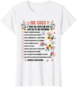 Mujer Despedida Soltera Reto Lista Petición Novia Prueba Camiseta de Manga corta, Blanco, S