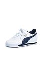 PUMA Men's Roma Basic Fashion Sneaker, White/New Navy - 9 D(M) US