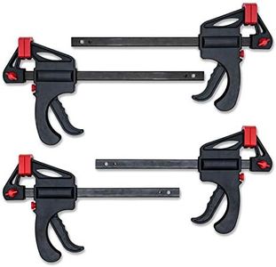 KOTTO F Clamps Set, Heavy Duty Bar Clamps Tool Kit 2 Pack 6" & 2 Pack 8", Quick Grip Hand Tool Clamps with Storage Bag for Welding, Crafts, Woodworking Equipment & Accessories (Two 6" & Two 8" Pack)