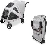 WonderFold PF Luxury FlatFold Pet Stroller Designed for Comfortable Elevated Everyday Walks - Gray, Large (Up to 99 lbs)