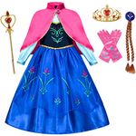 Avady Princess Costume for Girls Princess Dress for Girls Kids Halloween Cosplay Birthday Party Dress Up