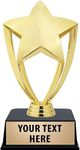 Crown Awards Gold Star Trophies with Custom Engraving, 7" Personalized Shiny Gold Achievement Star Trophy On Black Base 1 Pack