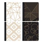 BAZIC Composition Book College Ruled 80 Sheet, Geometric Notebook, Writing Journal Comp Lined Notebooks, 4-Pack