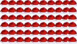 ascension Pack of 100 Christmas Santa Claus Hat/Santa Claus Cap Merry Christmas Hat Cap for Christmas/Xmas Party Celebration