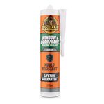 Gorilla Window & Door Frame Silicone Sealant, Clear, 295ml – Mould Resistant, 100% Waterproof, Rain Ready in 30 Minutes, UV Resistant, Shrink & Crack Proof | Use on Window Frames, Doors & More