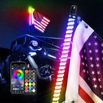 Nirider 2ft LED Whip Light APP & Remote Control COB Spiral Flag Pole RGB Chase Light Antenna LED Lighted Whip for SXS, UTV, ATV, RZR, Can Am, Dune Buggy, Truck, Motorcycle