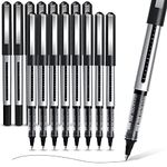 APOGO Rollerball Pens Black Ink, 16 Pack Pens Multipack 0.5mm Black Gel Pens, Quick-Drying Ink Pens, Writing Pens for Note Taking, Sketch, Bullet Journal, Black Pens for School & Office Supplies