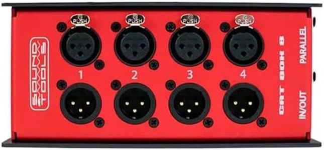 Sound Tools CAT Box 8 Analog Audio Over Cat Stagebox – Passive Audio DMX AES3 COM Transport – 4 Male & 4 Female XLR – etherCON Daisy Chain – Analog Audio Over Cat Cable with Phantom Power Support