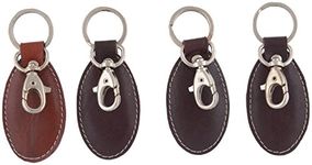 Leatherman Genuine Leather Set of 4 Keyring & Keychain 1 Tan & 3 Brown