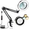Kevsuvqin Lampe Loupe, Lampe de Bureau avec Loupe 10X et LED, Loupe Eclairante avec Pince en Métal et Bras Pivotant Réglable, 3 Modes de Couleur,10 Niveaux de Luminosité pour Artisanat, Réparation