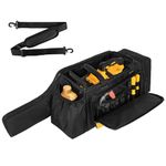 Jaffzora Chainsaw Case,Waterproof Chainsaw Storage Bag Compatible with DEWALT & Ego & Greenworks 10Inch 12Inch Cordless Power Chainsaw&Accessories, Black&Yellow